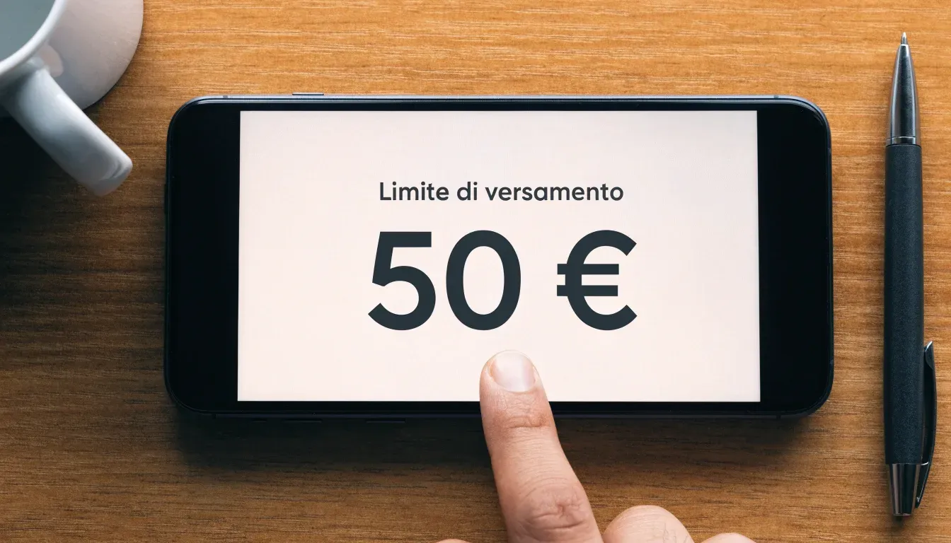 Un foglio di concessione in carta con un timbro rosso, appoggiato su una scrivania di legno accanto a una penna