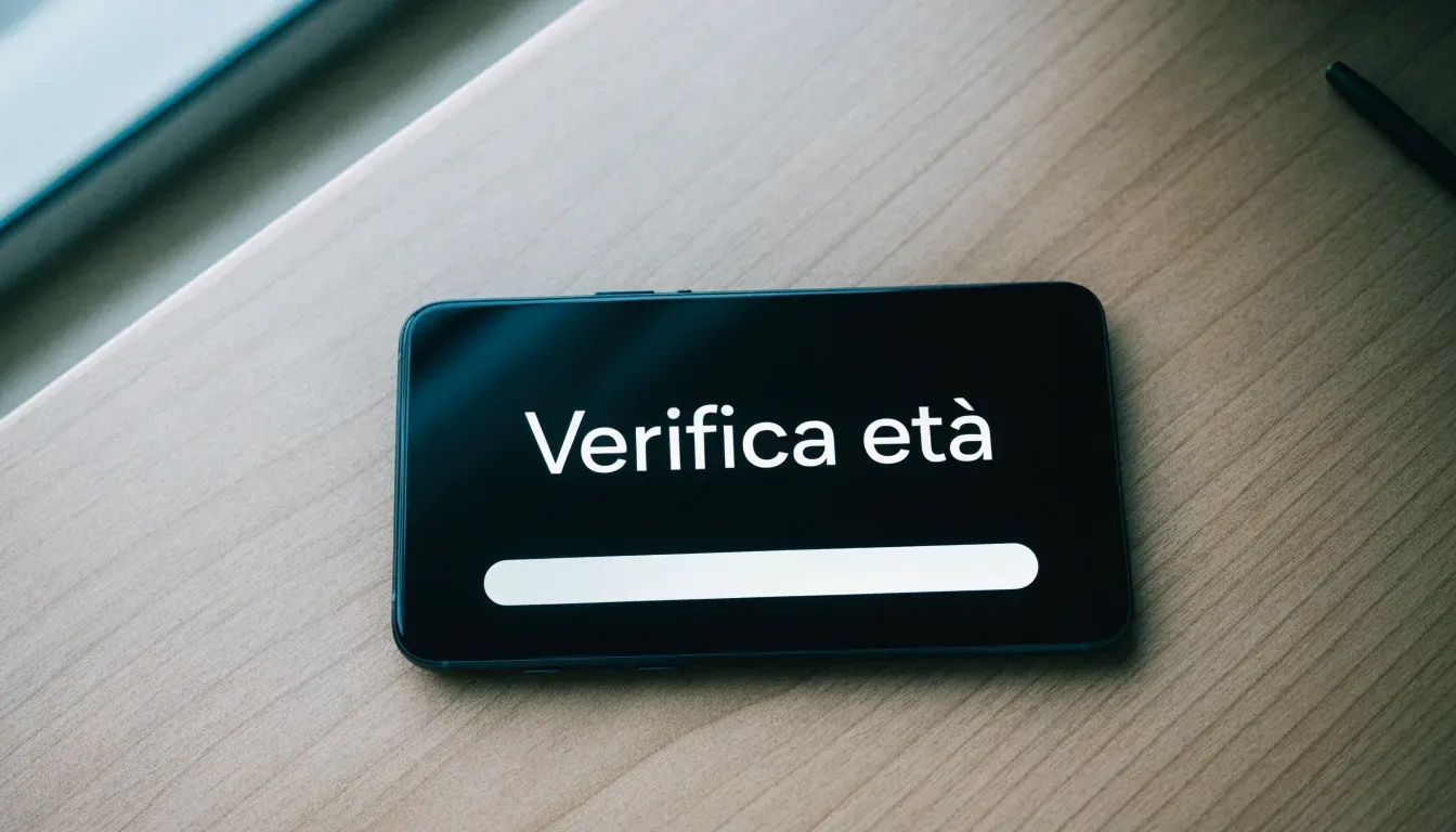 Un foglio di concessione in carta con un timbro rosso, appoggiato su una scrivania di legno accanto a una penna