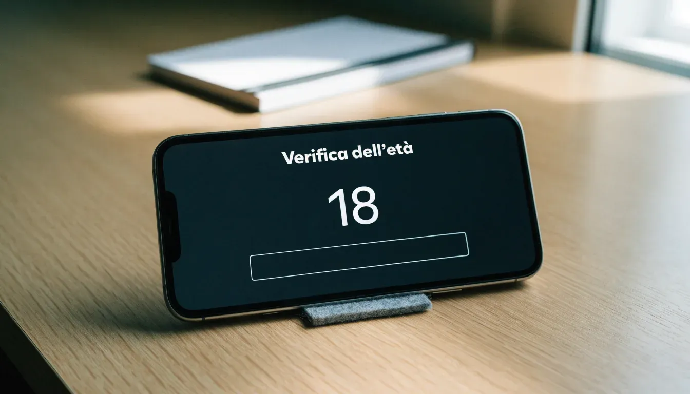 Un foglio di concessione in carta con un timbro rosso, appoggiato su una scrivania di legno accanto a una penna