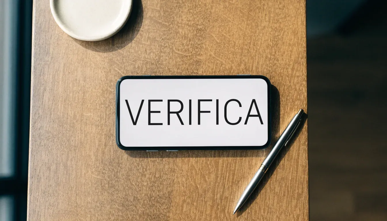Un foglio di concessione in carta con un timbro rosso, appoggiato su una scrivania di legno accanto a una penna