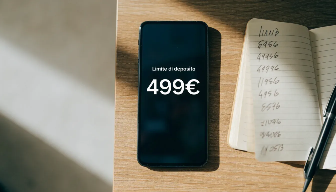 Un foglio di concessione in carta con un timbro rosso, appoggiato su una scrivania di legno accanto a una penna